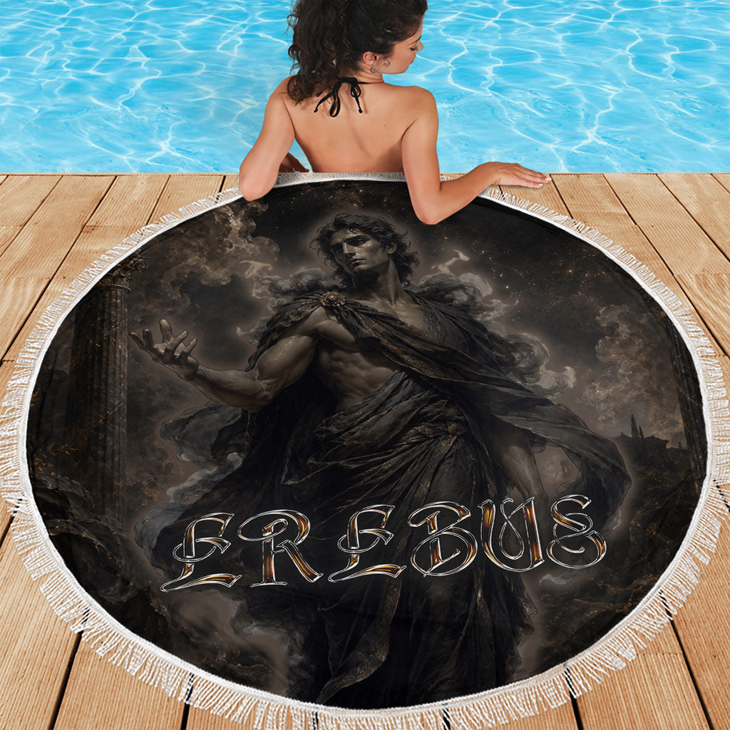 Greek Mythology Erebus Beach Blanket God Of Darkness Classical Art Greek Key Pattern