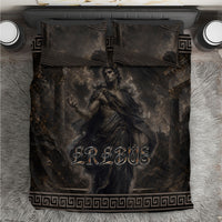Greek Mythology Erebus Bedding Set God Of Darkness Classical Art Greek Key Pattern