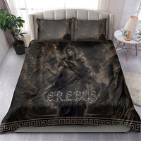 Greek Mythology Erebus Bedding Set God Of Darkness Classical Art Greek Key Pattern