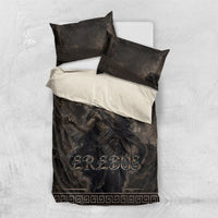 Greek Mythology Erebus Bedding Set God Of Darkness Classical Art Greek Key Pattern