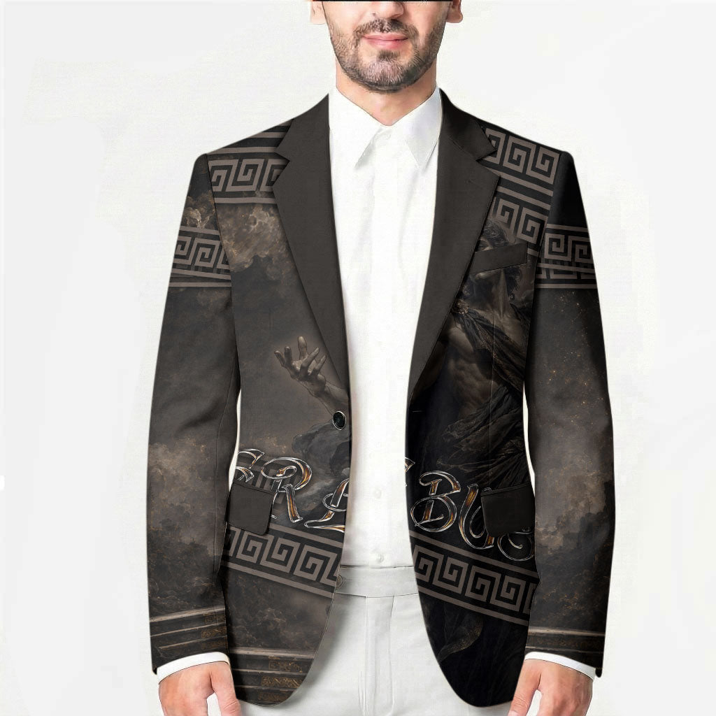Greek Mythology Erebus Blazer God Of Darkness Classical Art Greek Key Pattern