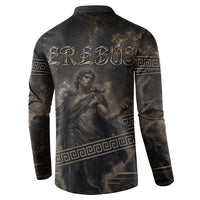 Greek Mythology Erebus Button Sweatshirt God Of Darkness Classical Art Greek Key Pattern