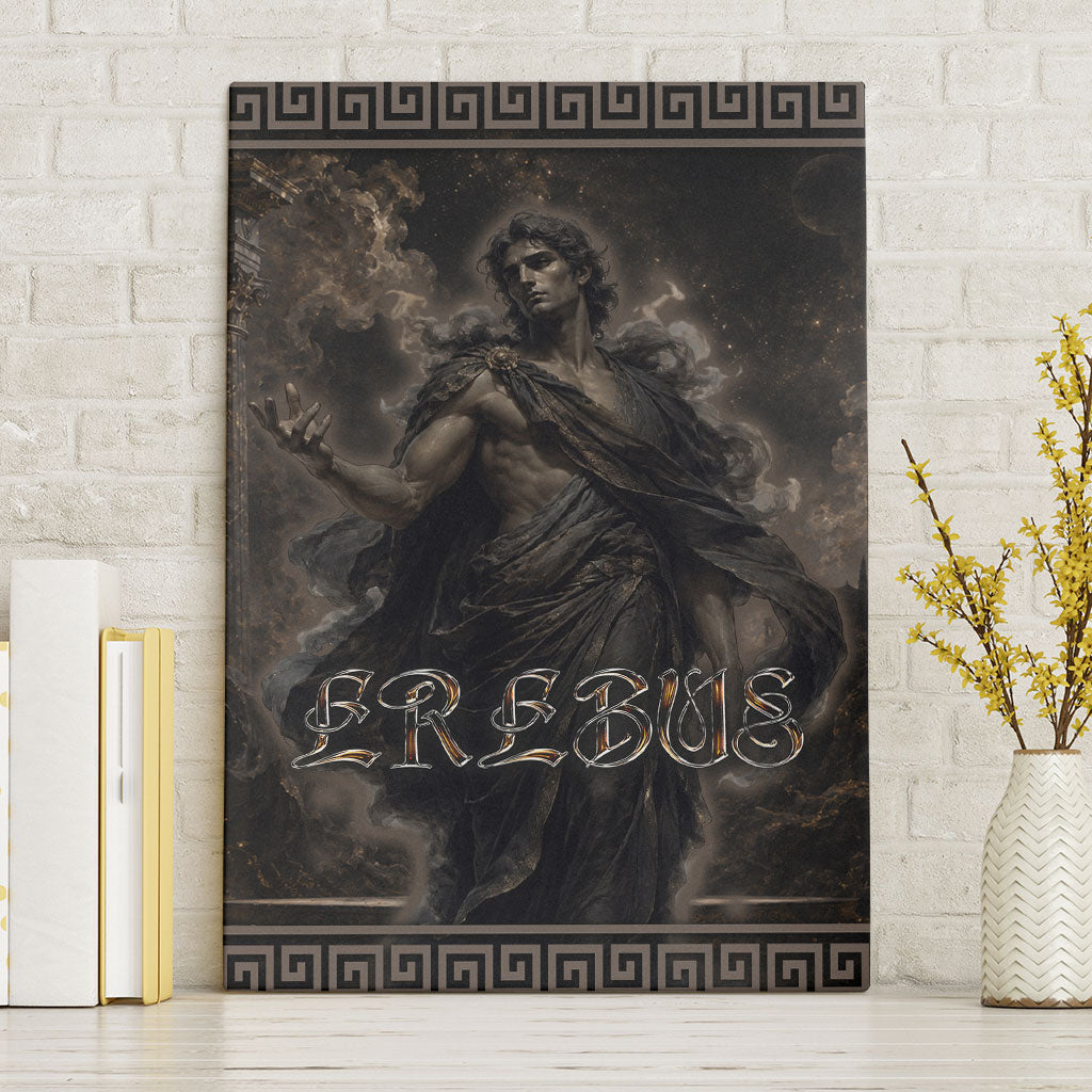 Greek Mythology Erebus Canvas Wall Art God Of Darkness Classical Art Greek Key Pattern
