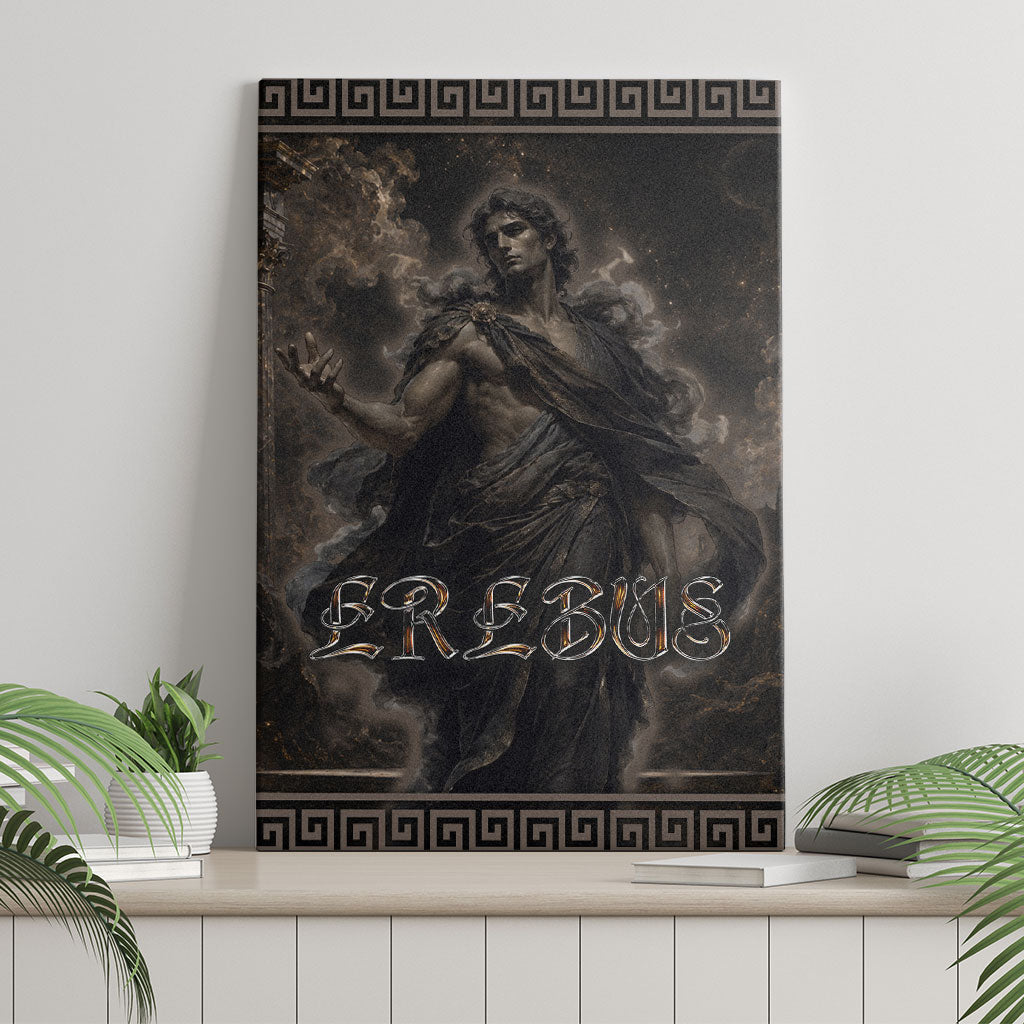 Greek Mythology Erebus Canvas Wall Art God Of Darkness Classical Art Greek Key Pattern