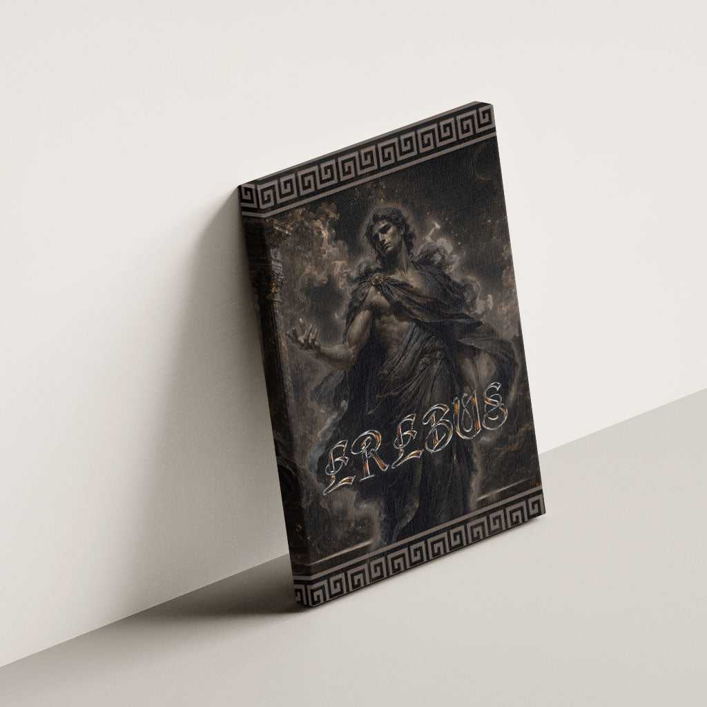Greek Mythology Erebus Canvas Wall Art God Of Darkness Classical Art Greek Key Pattern