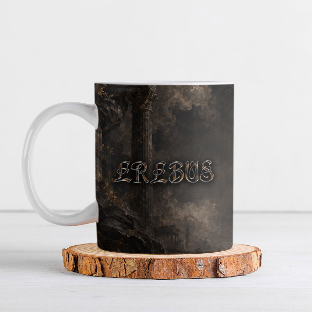 Greek Mythology Erebus Ceramic Mug God Of Darkness Classical Art Greek Key Pattern