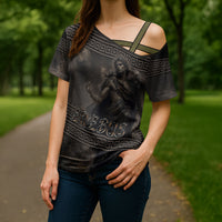 Greek Mythology Erebus Cross Shoulder Shirt God Of Darkness Classical Art Greek Key Pattern