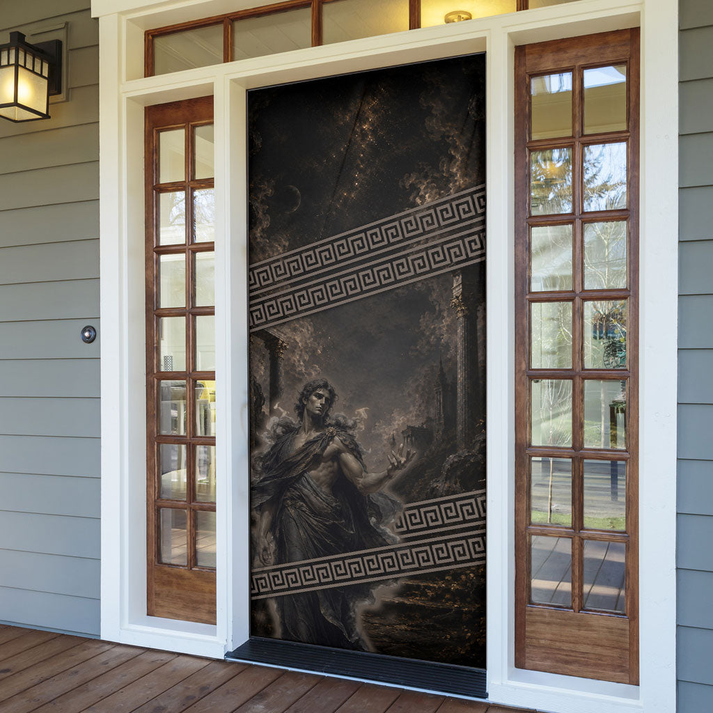 Greek Mythology Erebus Door Cover God Of Darkness Classical Art Greek Key Pattern