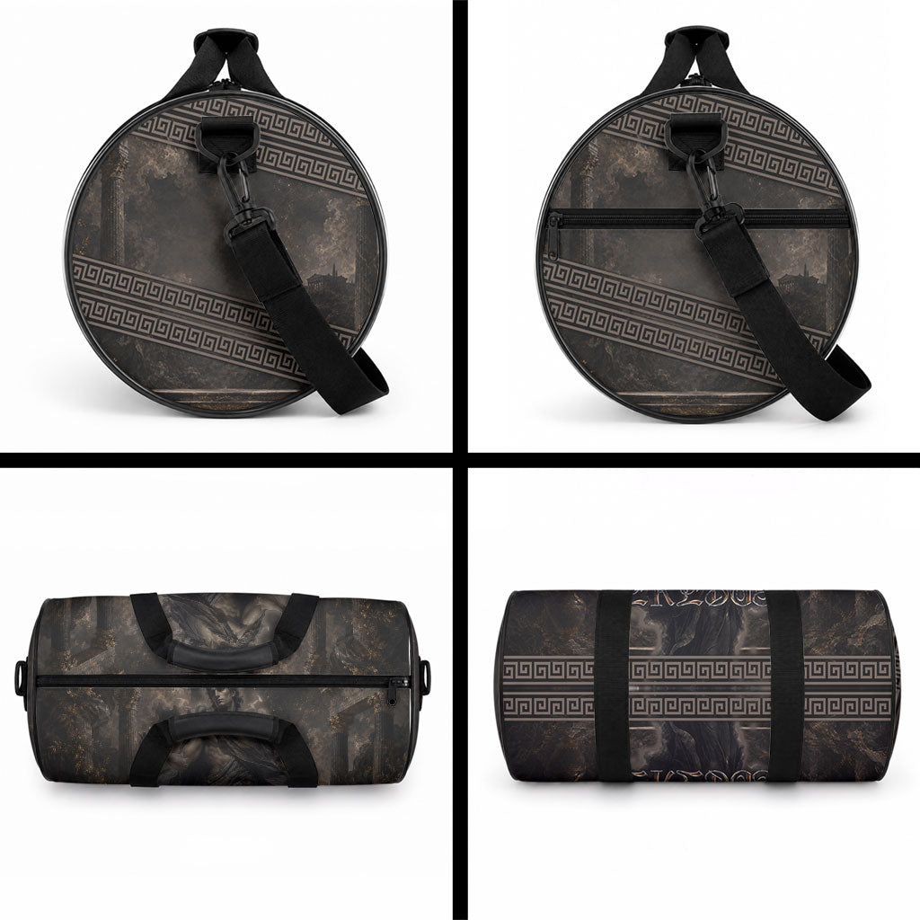 Greek Mythology Erebus Duffle Bag God Of Darkness Classical Art Greek Key Pattern