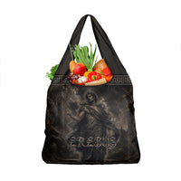 Greek Mythology Erebus Grocery Bag God Of Darkness Classical Art Greek Key Pattern