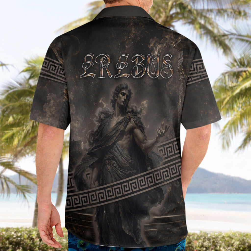Greek Mythology Erebus Hawaiian Shirt God Of Darkness Classical Art Greek Key Pattern