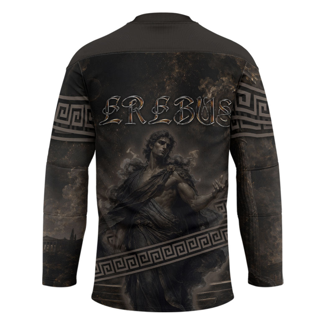 Greek Mythology Erebus Hockey Jersey God Of Darkness Classical Art Greek Key Pattern
