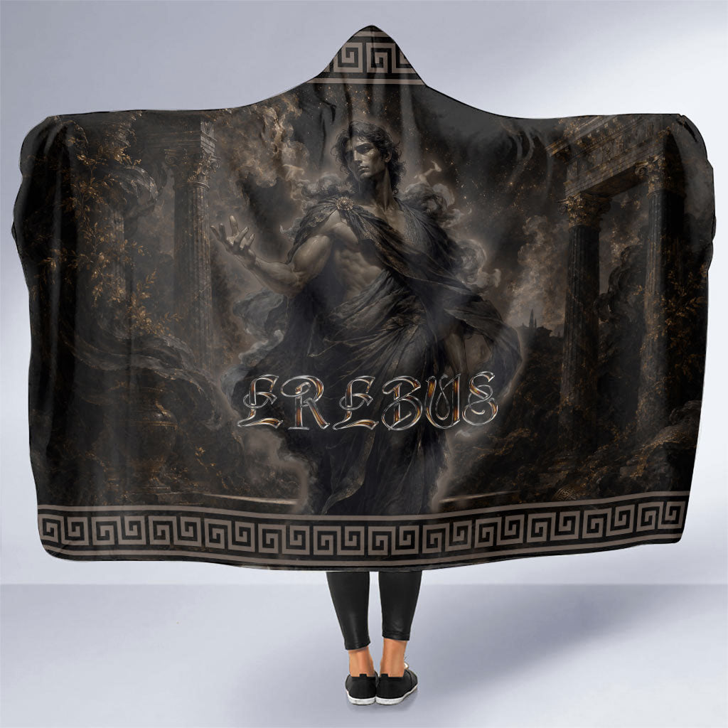 Greek Mythology Erebus Hooded Blanket God Of Darkness Classical Art Greek Key Pattern