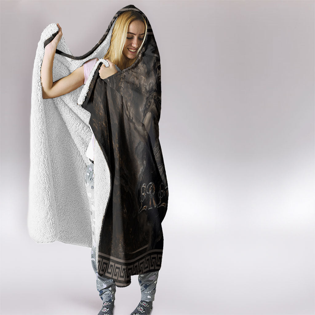 Greek Mythology Erebus Hooded Blanket God Of Darkness Classical Art Greek Key Pattern