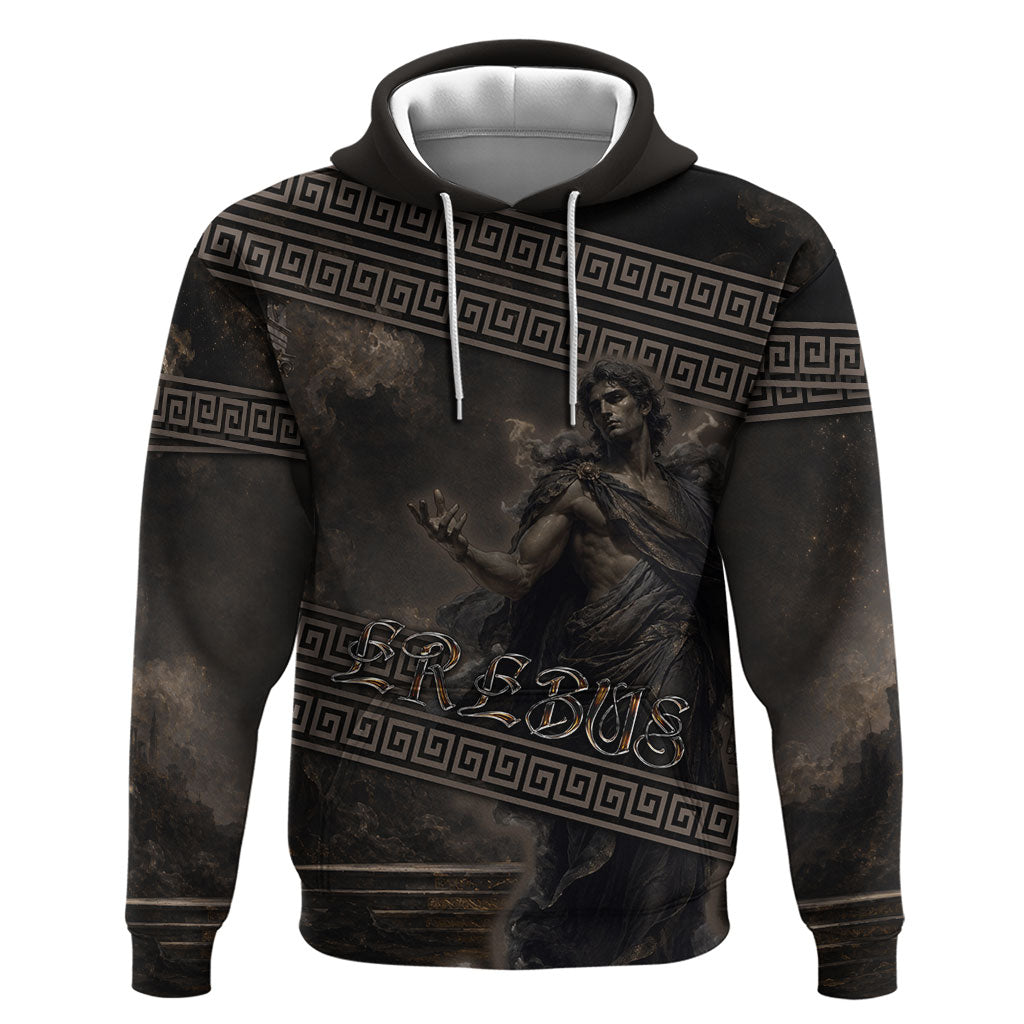 Greek Mythology Erebus Hoodie God Of Darkness Classical Art Greek Key Pattern