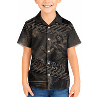 Greek Mythology Erebus Kid Hawaiian Shirt God Of Darkness Classical Art Greek Key Pattern