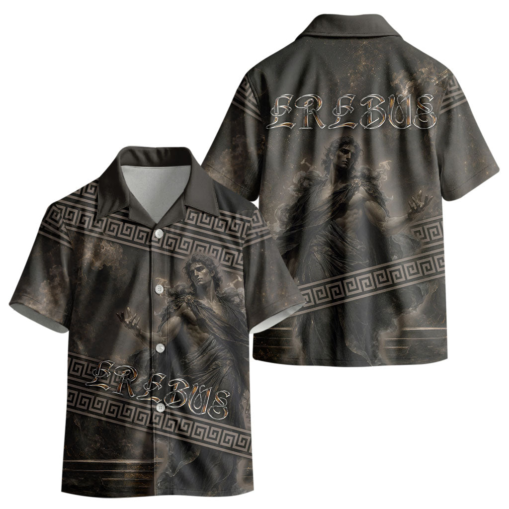 Greek Mythology Erebus Kid Hawaiian Shirt God Of Darkness Classical Art Greek Key Pattern