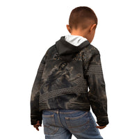 Greek Mythology Erebus Kid Hoodie God Of Darkness Classical Art Greek Key Pattern