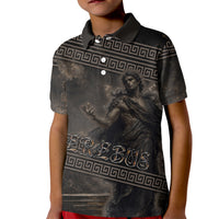 Greek Mythology Erebus Kid Polo Shirt God Of Darkness Classical Art Greek Key Pattern