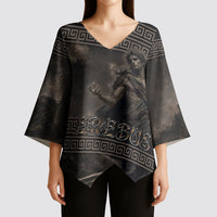 Greek Mythology Erebus Kimono Sleeve Blouse God Of Darkness Classical Art Greek Key Pattern