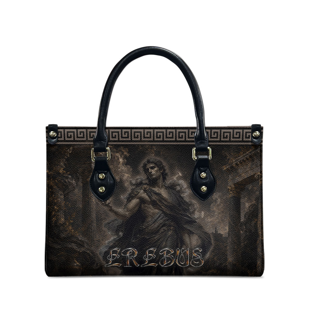Greek Mythology Erebus Leather Bag God Of Darkness Classical Art Greek Key Pattern
