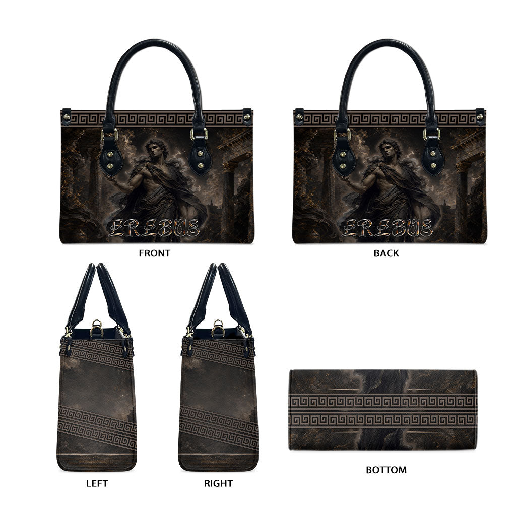 Greek Mythology Erebus Leather Bag God Of Darkness Classical Art Greek Key Pattern