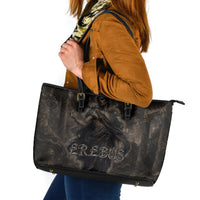 Greek Mythology Erebus Leather Tote Bag God Of Darkness Classical Art Greek Key Pattern