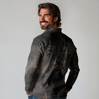 Greek Mythology Erebus Long Sleeve Polo Shirt God Of Darkness Classical Art Greek Key Pattern