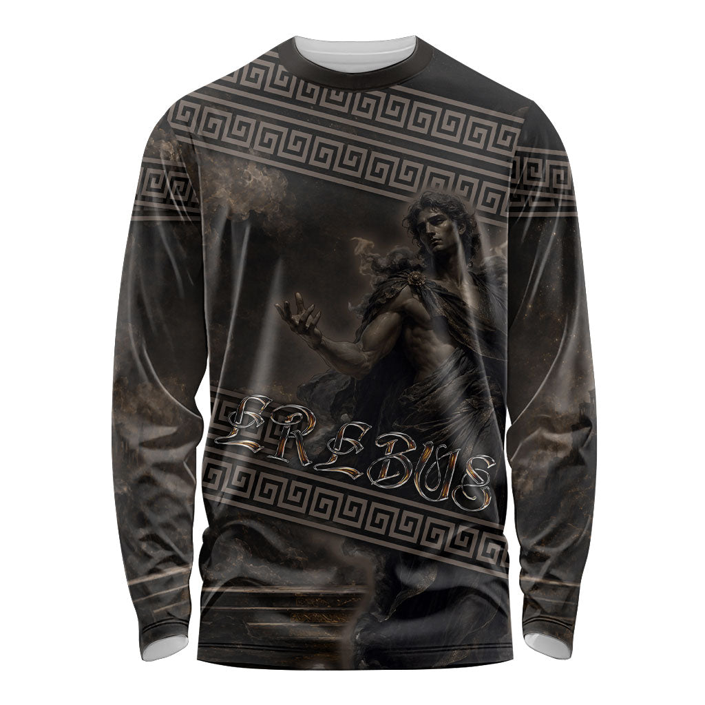 Greek Mythology Erebus Long Sleeve Shirt God Of Darkness Classical Art Greek Key Pattern