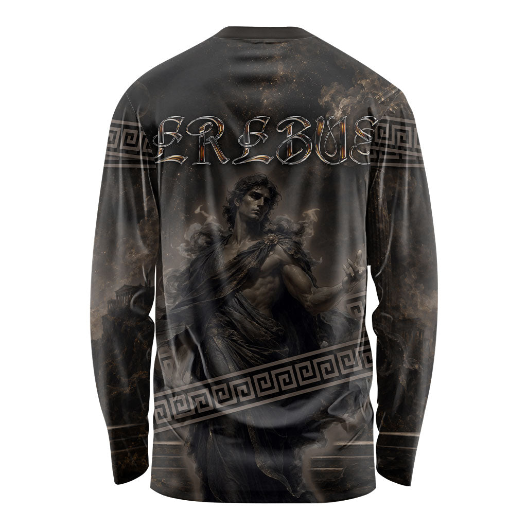 Greek Mythology Erebus Long Sleeve Shirt God Of Darkness Classical Art Greek Key Pattern