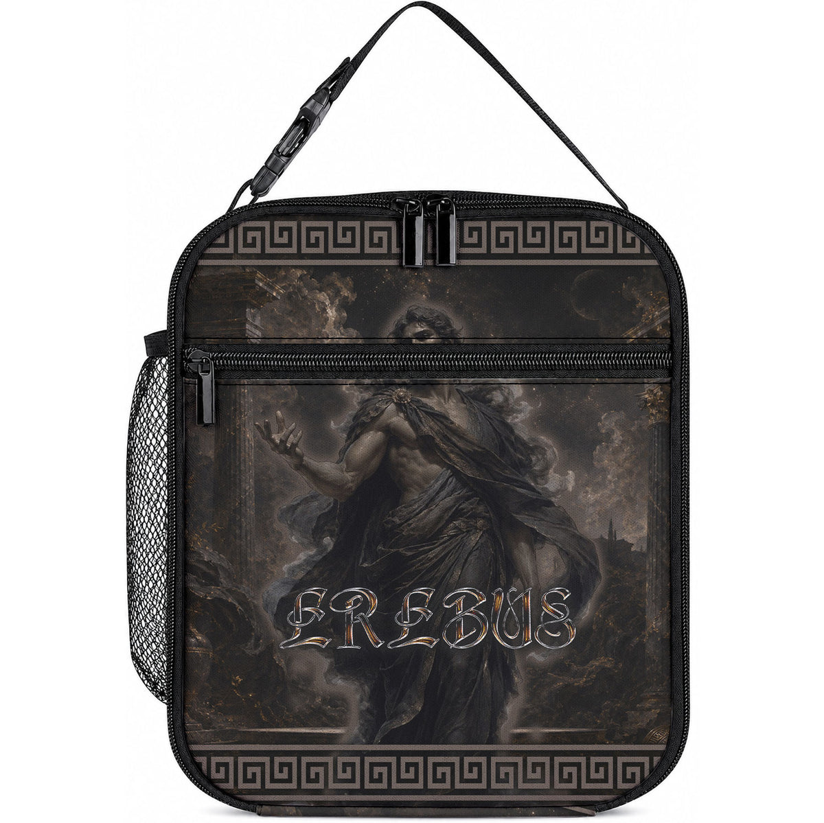 Greek Mythology Erebus Lunch Bag God Of Darkness Classical Art Greek Key Pattern