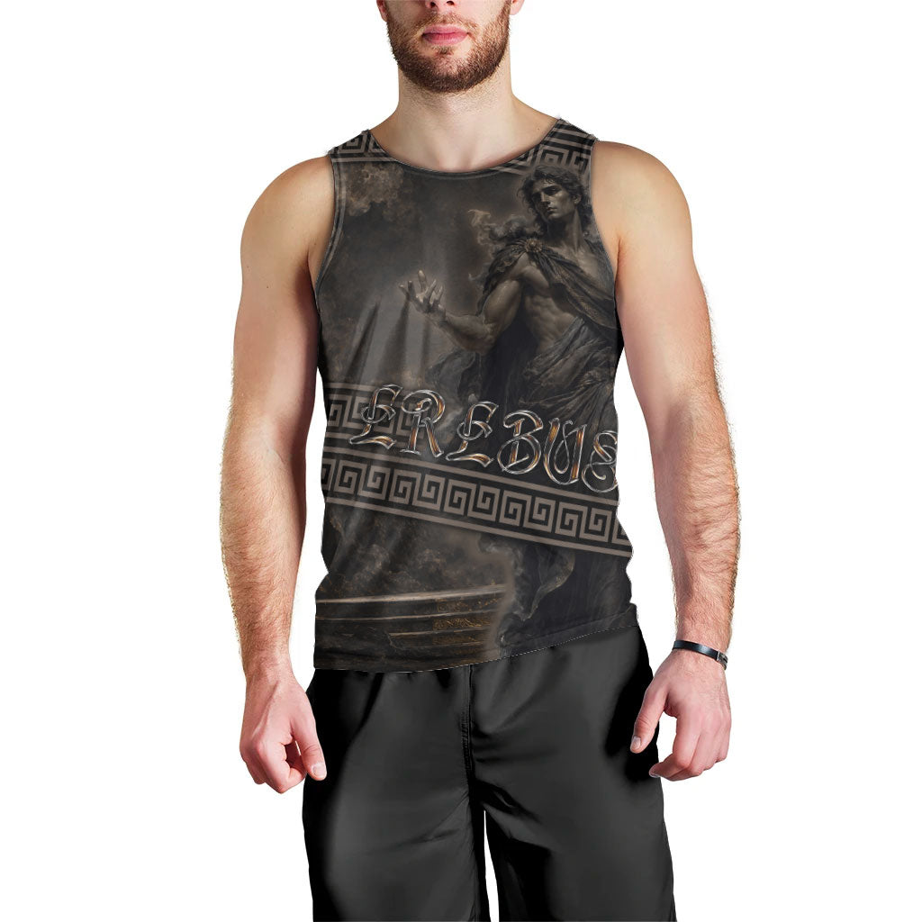 Greek Mythology Erebus Men Tank Top God Of Darkness Classical Art Greek Key Pattern