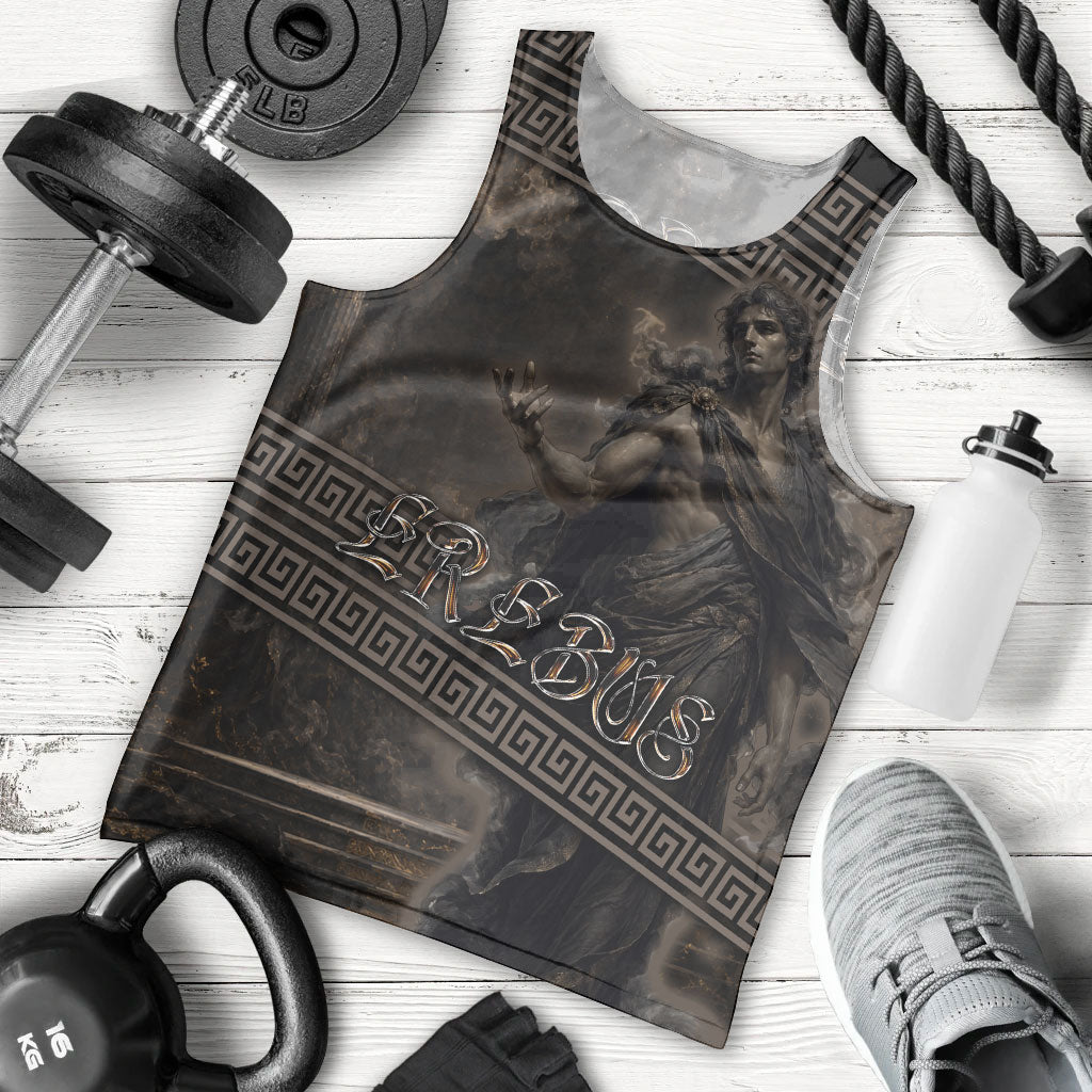 Greek Mythology Erebus Men Tank Top God Of Darkness Classical Art Greek Key Pattern
