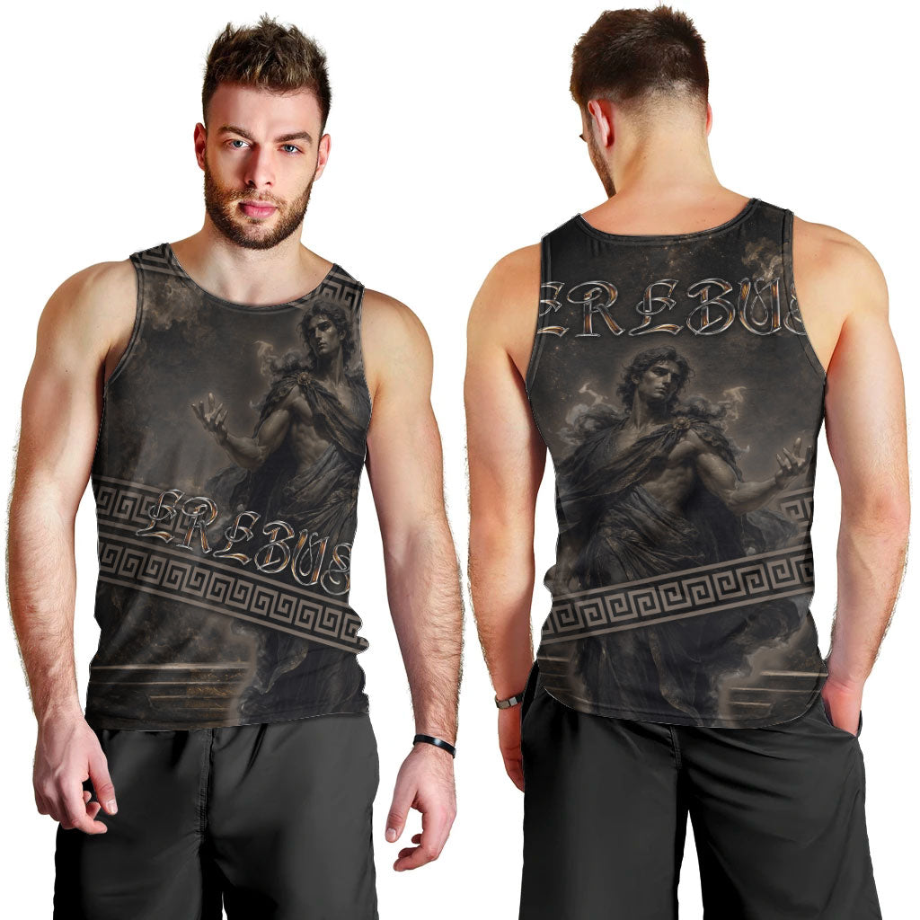Greek Mythology Erebus Men Tank Top God Of Darkness Classical Art Greek Key Pattern