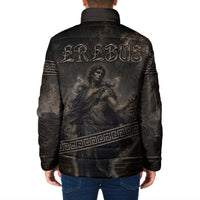 Greek Mythology Erebus Padded Jacket God Of Darkness Classical Art Greek Key Pattern