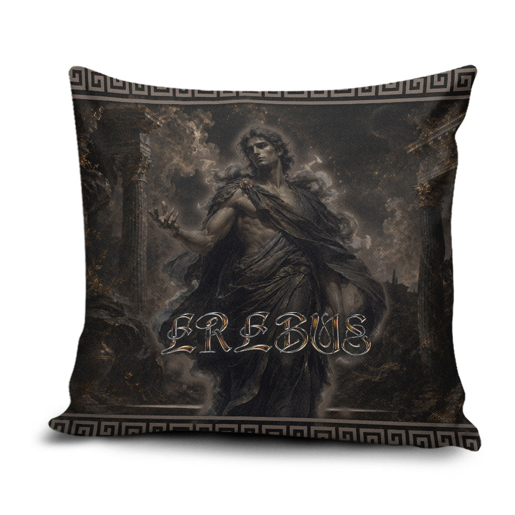 Greek Mythology Erebus Pillow Cover God Of Darkness Classical Art Greek Key Pattern