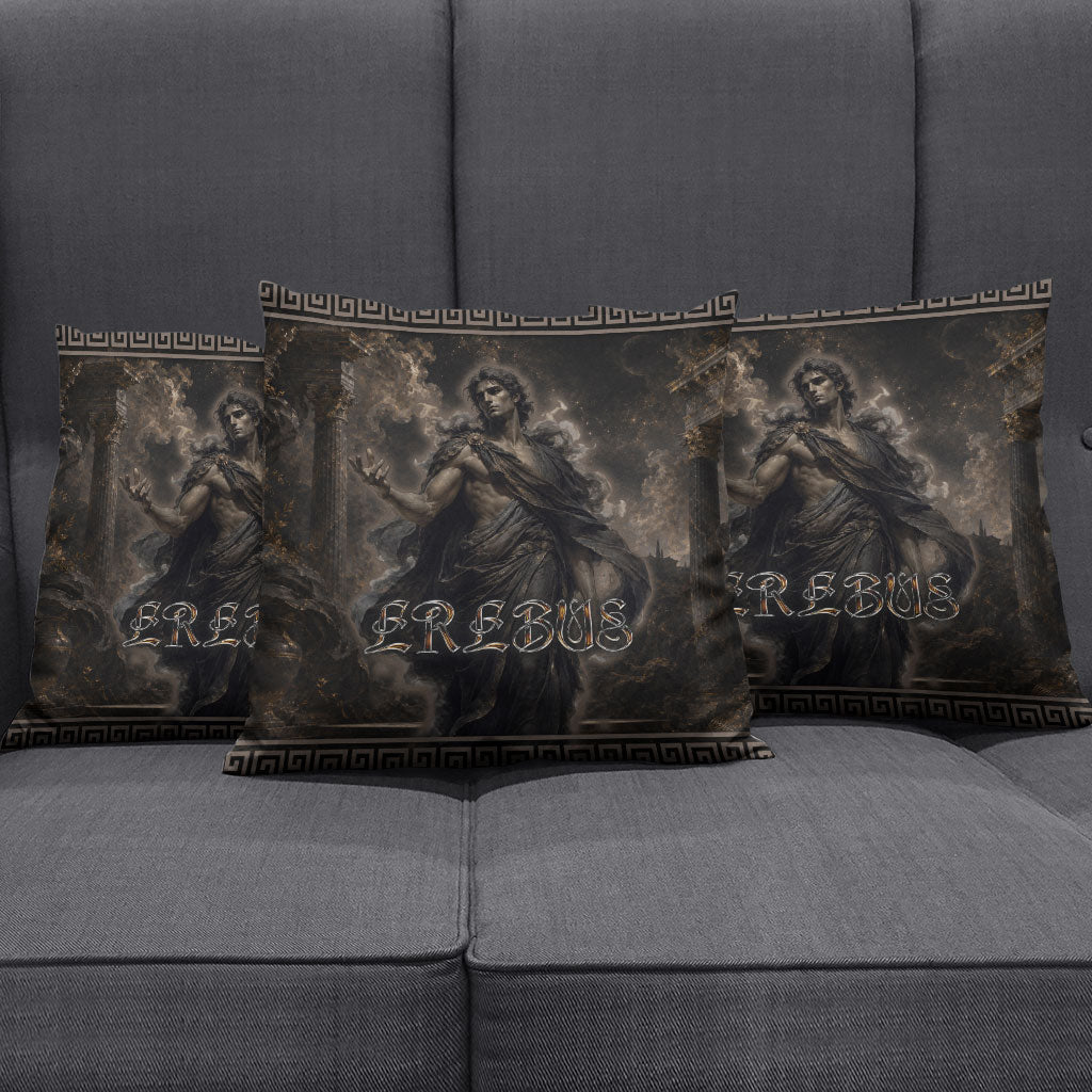 Greek Mythology Erebus Pillow Cover God Of Darkness Classical Art Greek Key Pattern