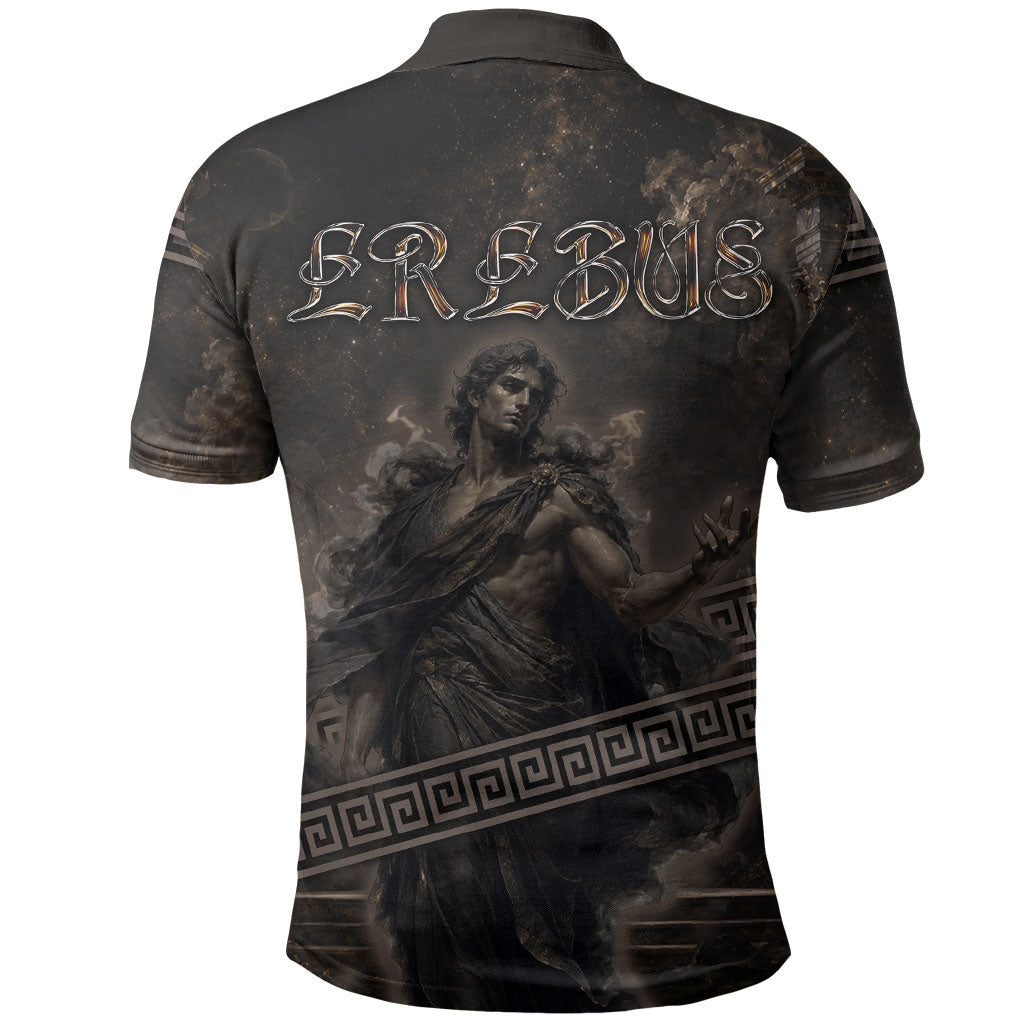 Greek Mythology Erebus Polo Shirt God Of Darkness Classical Art Greek Key Pattern
