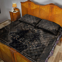 Greek Mythology Erebus Quilt Bed Set God Of Darkness Classical Art Greek Key Pattern