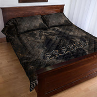 Greek Mythology Erebus Quilt Bed Set God Of Darkness Classical Art Greek Key Pattern