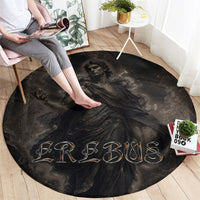 Greek Mythology Erebus Round Carpet God Of Darkness Classical Art Greek Key Pattern