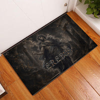 Greek Mythology Erebus Rubber Doormat God Of Darkness Classical Art Greek Key Pattern