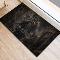 Greek Mythology Erebus Rubber Doormat God Of Darkness Classical Art Greek Key Pattern