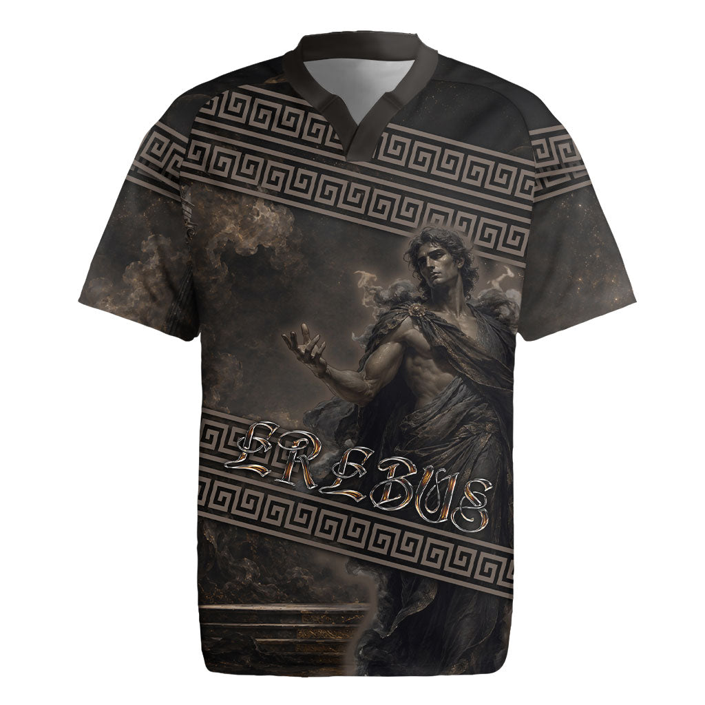 Greek Mythology Erebus Rugby Jersey God Of Darkness Classical Art Greek Key Pattern
