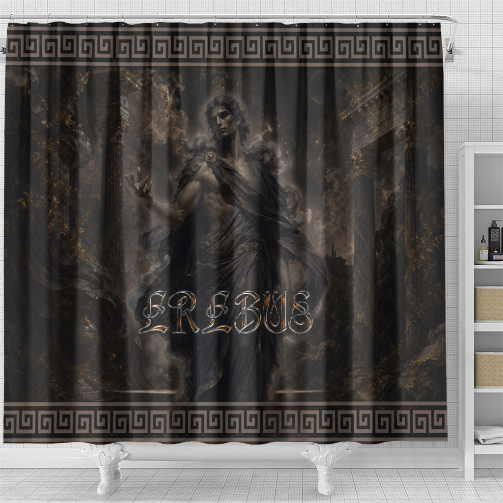 Greek Mythology Erebus Shower Curtain God Of Darkness Classical Art Greek Key Pattern
