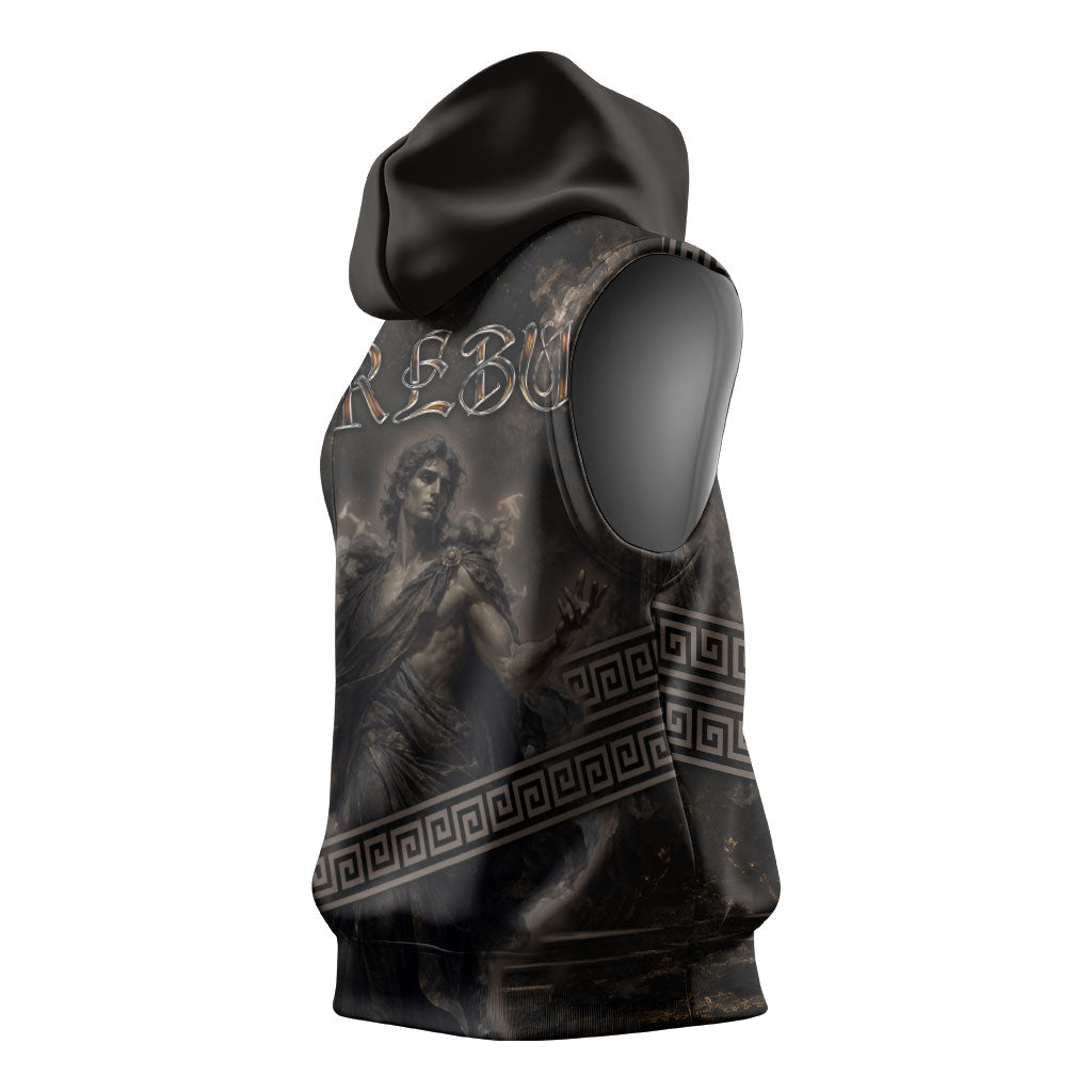 Greek Mythology Erebus Sleeveless Hoodie God Of Darkness Classical Art Greek Key Pattern