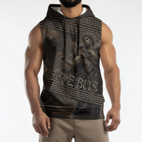 Greek Mythology Erebus Sleeveless Hoodie God Of Darkness Classical Art Greek Key Pattern