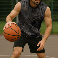Greek Mythology Erebus Sleeveless Hoodie God Of Darkness Classical Art Greek Key Pattern