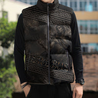 Greek Mythology Erebus Sleeveless Puffer Jacket God Of Darkness Classical Art Greek Key Pattern