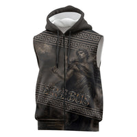 Greek Mythology Erebus Sleeveless Zip Hoodie God Of Darkness Classical Art Greek Key Pattern